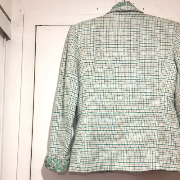 VINTAGE ADOLFO NEW YORK NEIMAN MARCUS PLAID BLAZERS SIZE S - Picture 5 of 10
